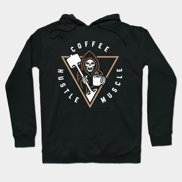 Coffee Hustle Muscle Grim Reaper Hoodie by brogressproject